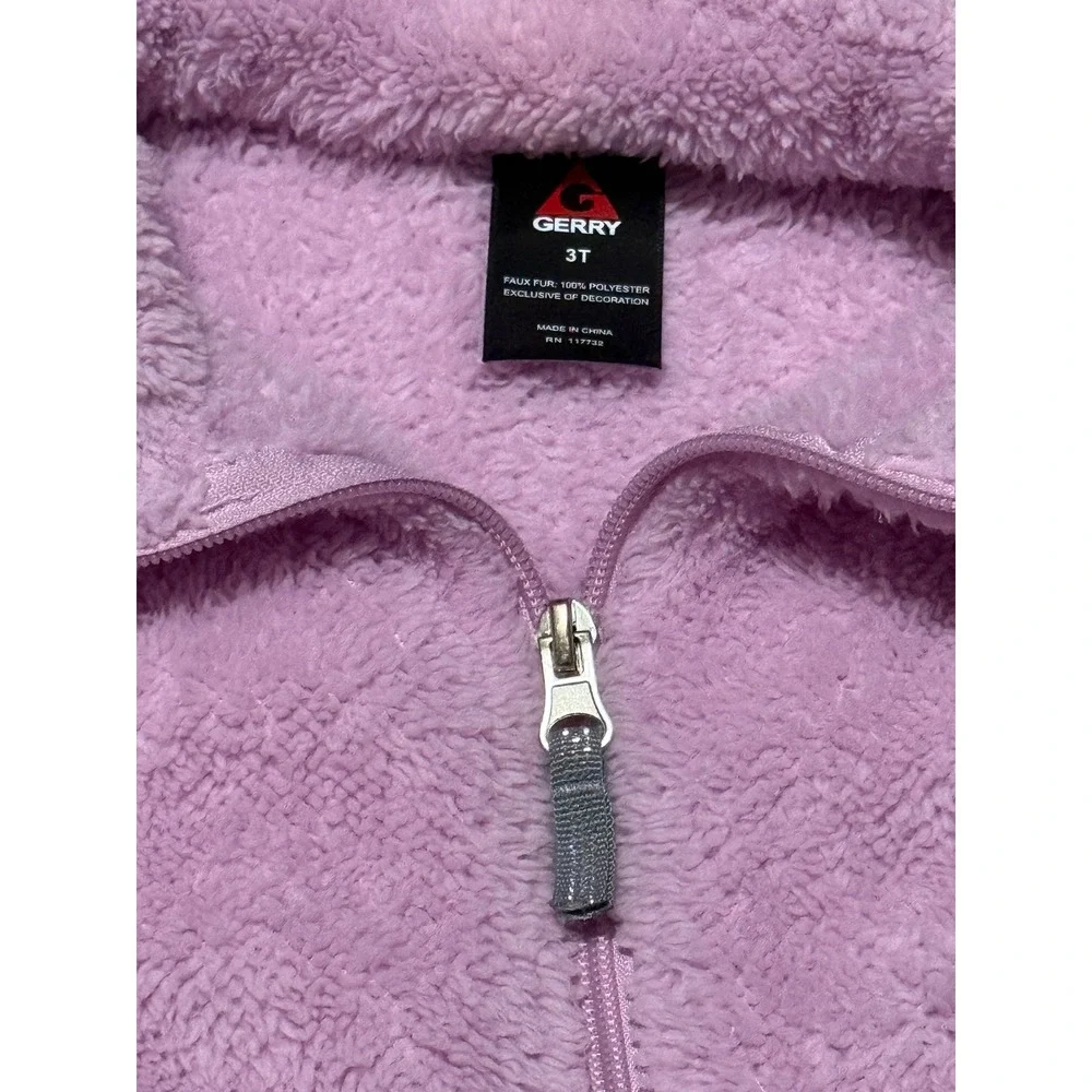 Gerry Fuzzy Fleece Jacket Full Zip Soft Warm Comfy‎ Lavender Purple 3T
